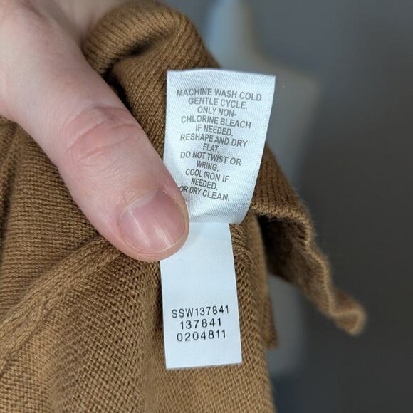 J. Jill Camel Brown Tan Cowl Neck Long Sleeve Tunic Sweater Blouse Size XS - Picture 6 of 7